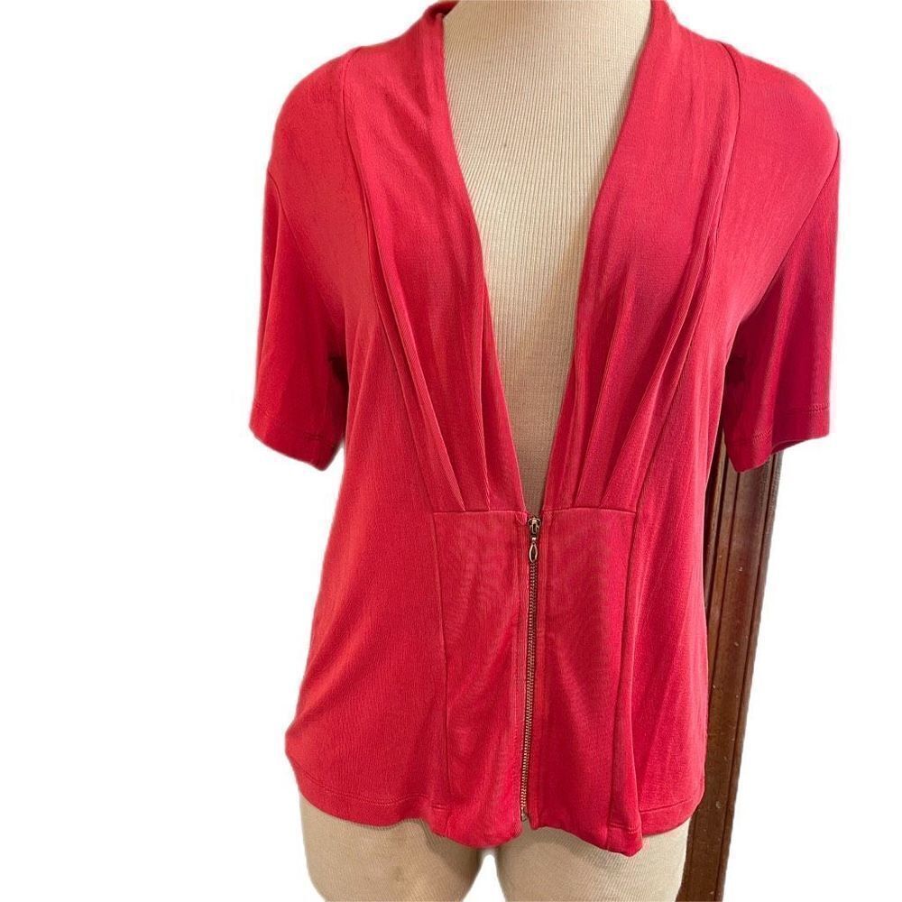 Chico’s Travelers Red Top Blouse Size 1 US Medium